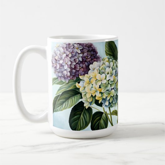 Hydrangeas - Klassieke pastelbloem Koffiemok (Links)