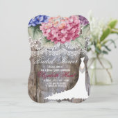 Hydrangeas Lace & Barn Wood Vrijgezellenfeest Kaar Kaart (Staand voorkant)