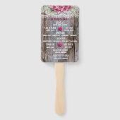 Hydrangeas Lace & Barn Wood Weddenschappen Handwaaier (Achterkant)