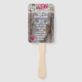 Hydrangeas Lace & Barn Wood Weddenschappen Handwaaier (Voorkant)