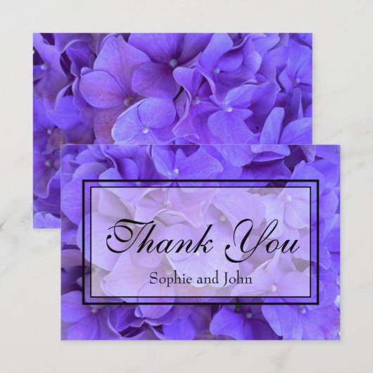 Hydrangeas Lavendel lila Bedankkaart (Voorkant / Achterkant)