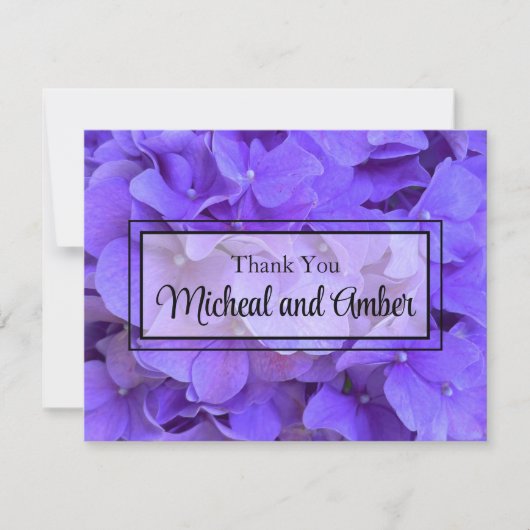 Hydrangeas Lavendel lila Bedankkaart (Voorkant)