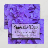 Hydrangeas Lavendel lila Save The Date (Voorkant / Achterkant)