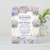 Hydrangeas Lente Bloemen Huwelijksuitnodigingen Kaart (Staand voorkant)