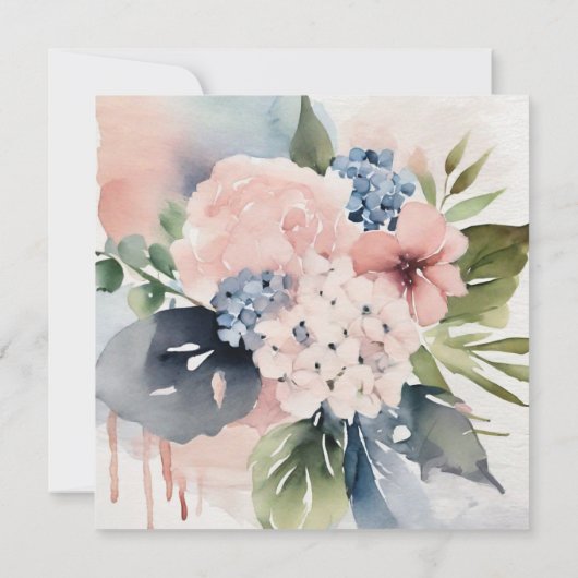 Hydrangeas Liefde Bloom Boho Arch Bold Vrijgezelle Kaart (Achterkant)
