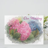 HYDRANGEAS-LIJST - huwelijksuitnodiging Kaart (Staand voorkant)