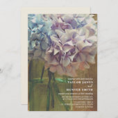 Hydrangeas Mason Jar Wedding Kaart (Voorkant / Achterkant)