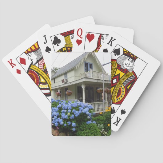 Hydrangeas op de binnenplaats van Martha Pokerkaarten (Achterkant)