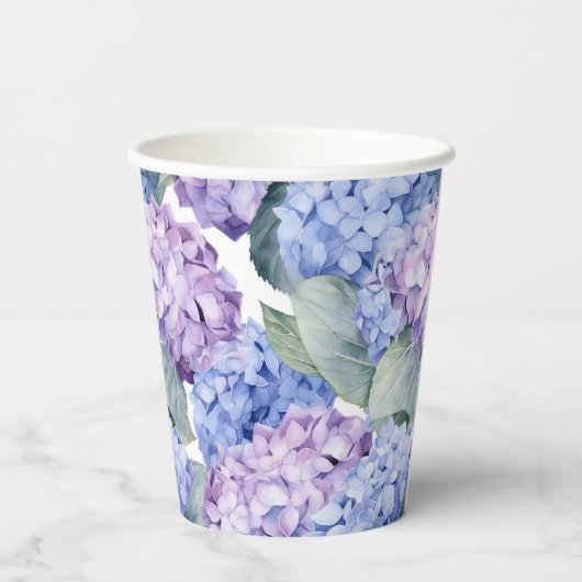 Hydrangeas Papieren Bekers (Achterkant)