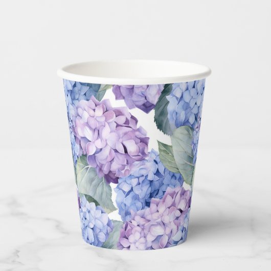 Hydrangeas Papieren Bekers (Voorkant)