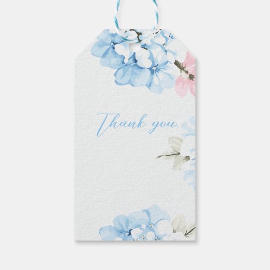 Hydrangea's Pastel Bloei Cadeaulabel (Achterkant)