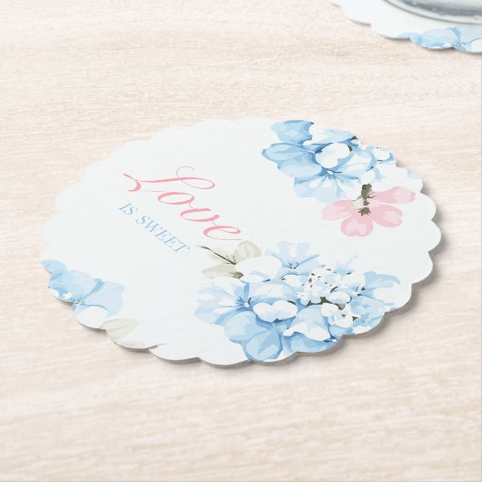 Hydrangea's Pastel Bloei Kartonnen Onderzetters (Gekanteld)