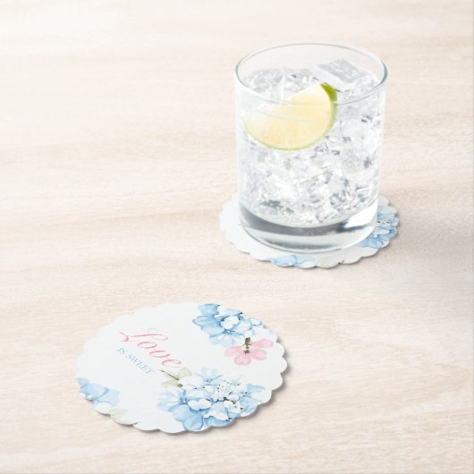 Hydrangea's Pastel Bloei Kartonnen Onderzetters (Insitu)