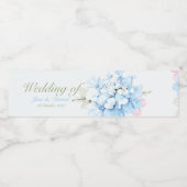 Hydrangea's Pastel Bloei Waterfles Etiket (Enkel label)