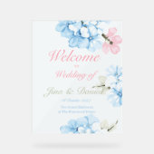 Hydrangeas pastelbloem acryl bord (Voorkant)