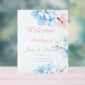 Hydrangeas pastelbloem acryl bord (Neutraal)