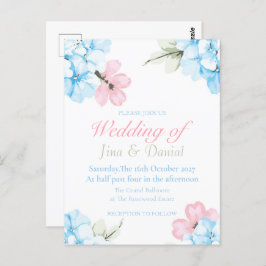 Hydrangeas pastelbloem briefkaart