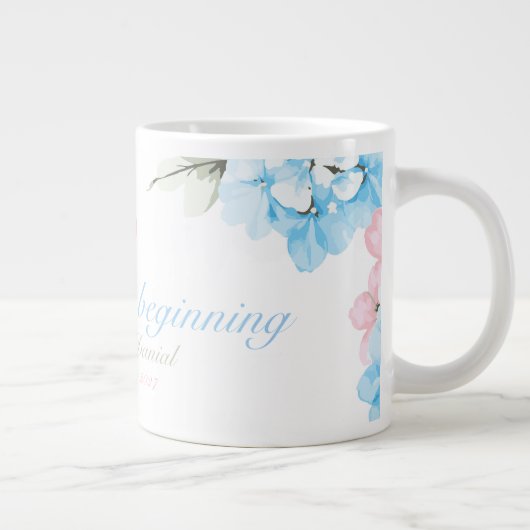 Hydrangeas pastelbloem grote koffiekop (Rechts)