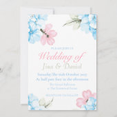 Hydrangeas pastelbloem kaart (Achterkant)