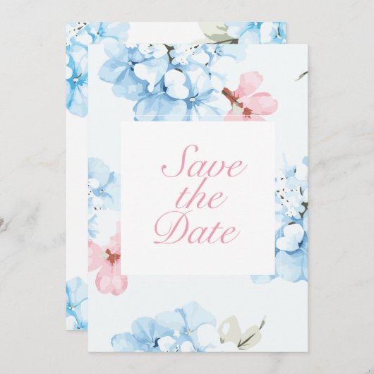 Hydrangeas pastelbloem kaart (Voorkant / Achterkant)