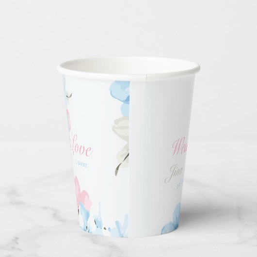 Hydrangeas pastelbloem papieren bekers (Rechts)