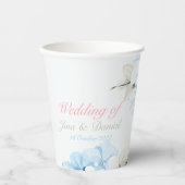 Hydrangeas pastelbloem papieren bekers (Voorkant)