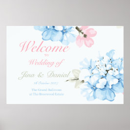 Hydrangeas pastelbloem poster