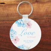 Hydrangeas pastelbloem sleutelhanger (Voorkant)