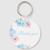 Hydrangeas pastelbloem sleutelhanger (Achterkant)