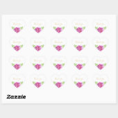 Hydrangeas Pink Hues Floral Wedding Thank You Hart Sticker (Vel)