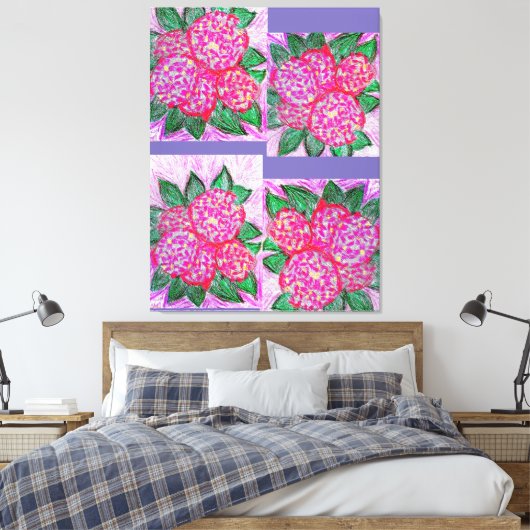 HYDRANGEAS Premium Verpakt Canvas (glans) (Insitu (Slaapkamer))