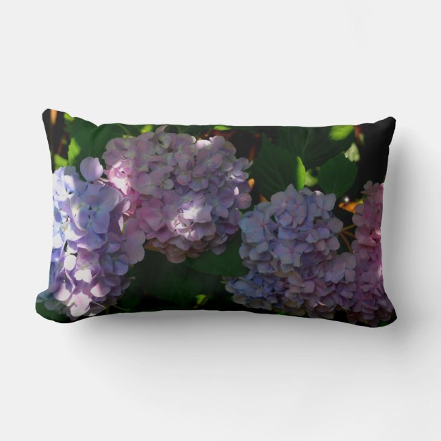 Hydrangeas romantisch roze blauw paarse bloemen kussen (Voorkant)