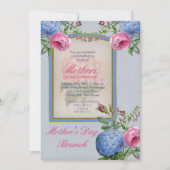 Hydrangeas Roze | Blauwe Moederdag Brunch Kaart (Voorkant)