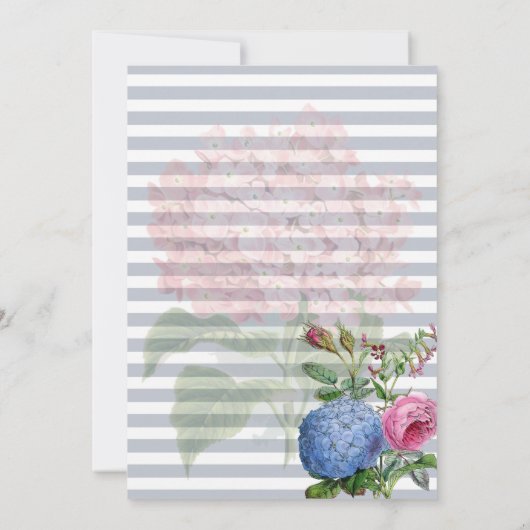  Hydrangeas Roze | Blauwe Moederdag Brunch Kaart (Achterkant)