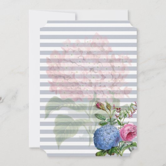  Hydrangeas Roze | Blauwe Moederdag Brunch Kaart (Achterkant)