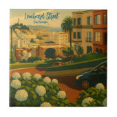 Hydrangeas San Francisco Lombard Street Coit Tower Tegeltje (Voorkant)