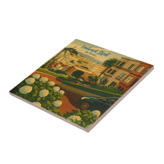 Hydrangeas San Francisco Lombard Street Coit Tower Tegeltje (Zijkant)