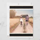 Hydrangea's Save the Date Foto brede streep goud Kaart (Achterkant)