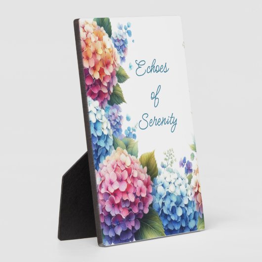 Hydrangeas Serenity Tabletop Plaque with Easel Fotoplaat (Zijkant)