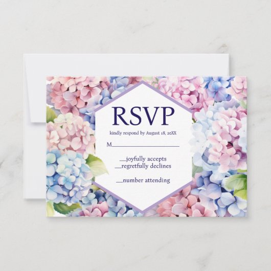 Hydrangeas Spring Flowers RSVP-kaarten RSVP Kaartje (Voorkant)