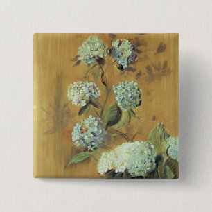 Hydrangeas Vierkante Button 5,1 Cm