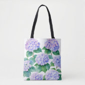 Hydrangeas Waterverf Bloemenkunst Tote Bag (Voorkant)