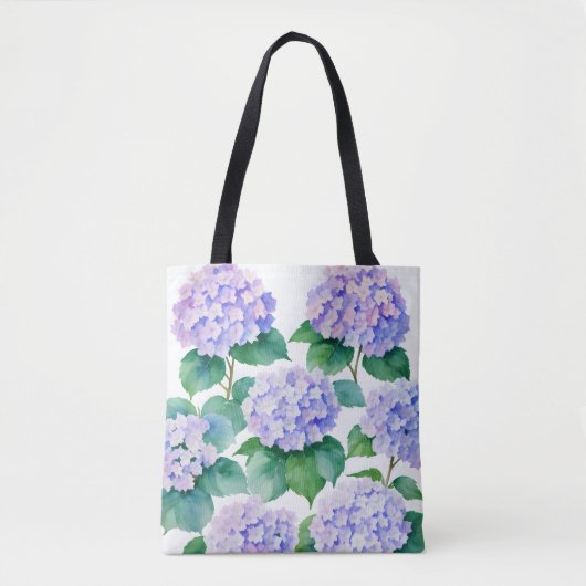 Hydrangeas Waterverf Bloemenkunst Tote Bag (Voorkant)