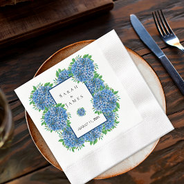 Hydrangea's Waterverf Bruiloft Cocktail Servetten