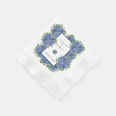 Hydrangea's Waterverf Bruiloft Cocktail Servetten (Hoek)