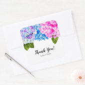 Hydrangeas Waterverf Illustratie | Bruiloft Vierkante Sticker (Envelop)