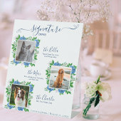 Hydrangeas Wedding 3 Foto Pet Signature Drink Reclamebord Met Voetstuk