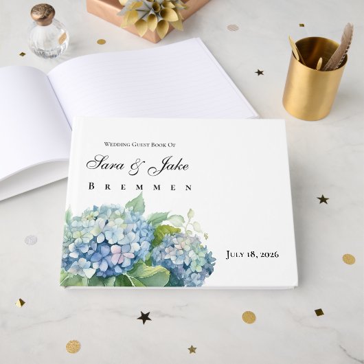 Hydrangeas Wedding Gastenboek (Voorkant open)