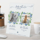 Hydrangeas Wedding Photo Pet Signature Drink Reclamebord Met Voetstuk (Insitu)