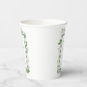 Hydrangeas White Green Wedding Cups for Reception Papieren Bekers (Links)